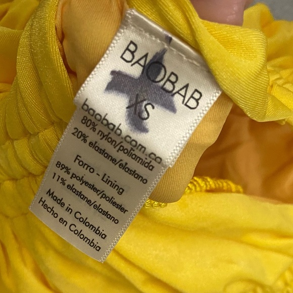 New! Baobab Ancla Ruched Swimsuit In Popcorn yellow nwot 24169 - Picture 11 of 14